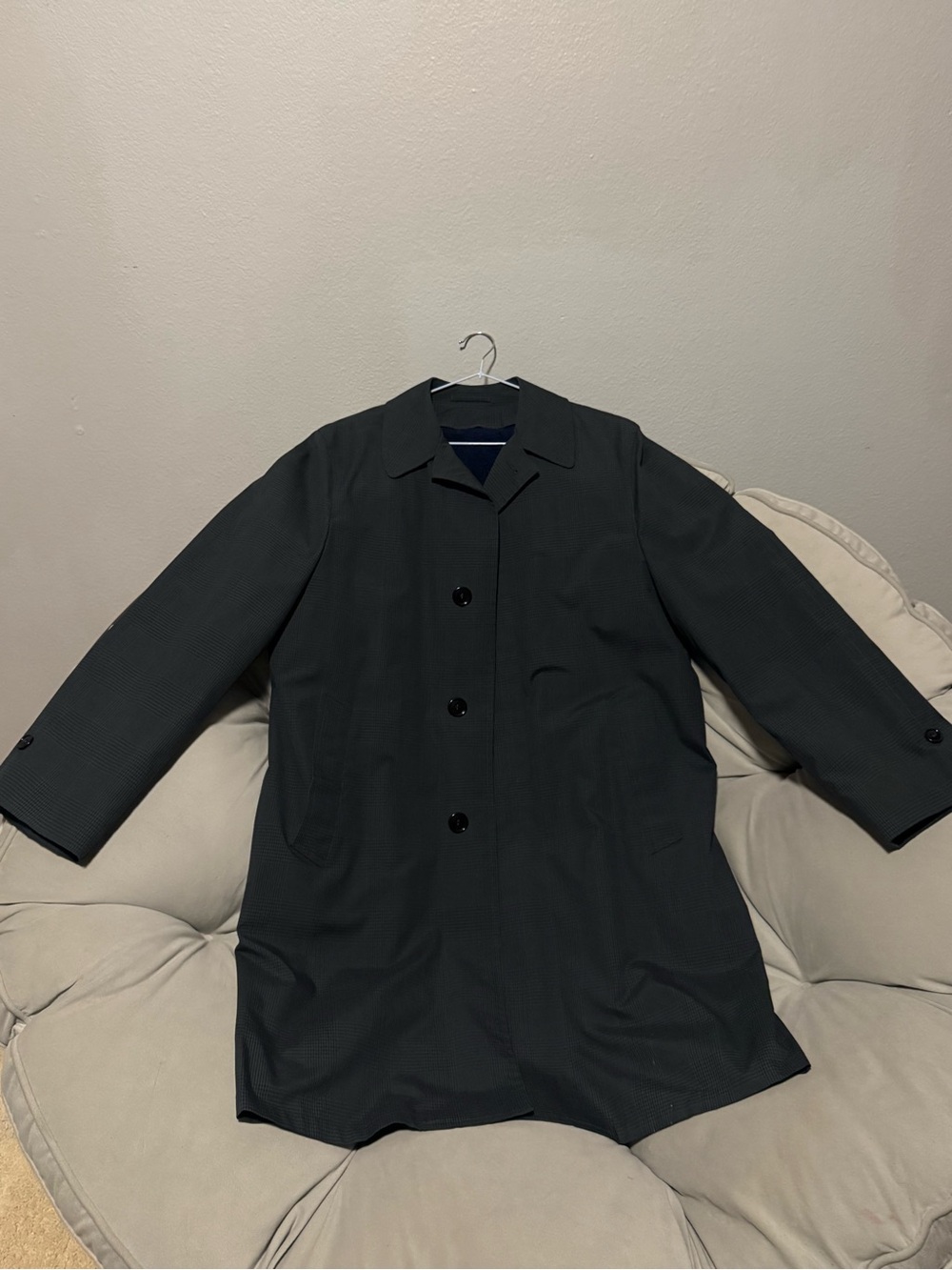 Towncraft Black Single-Breasted Trench Coat